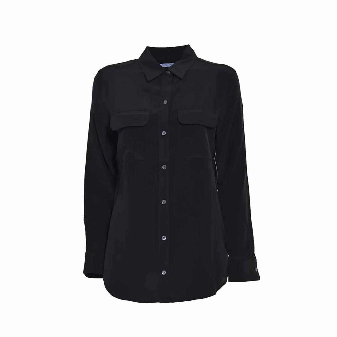 Equipment Slim Signature Shirt In Pure Black Silk