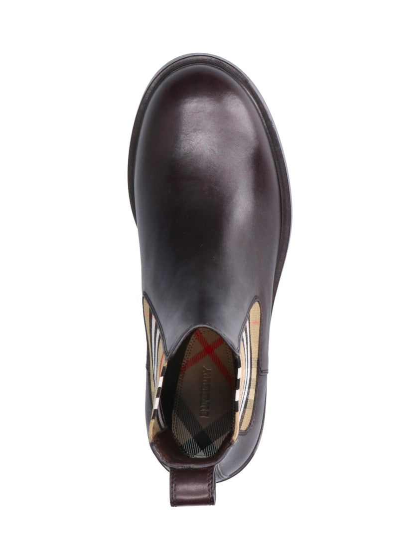 Burberry Brown Calf Leather Pembroke Boots