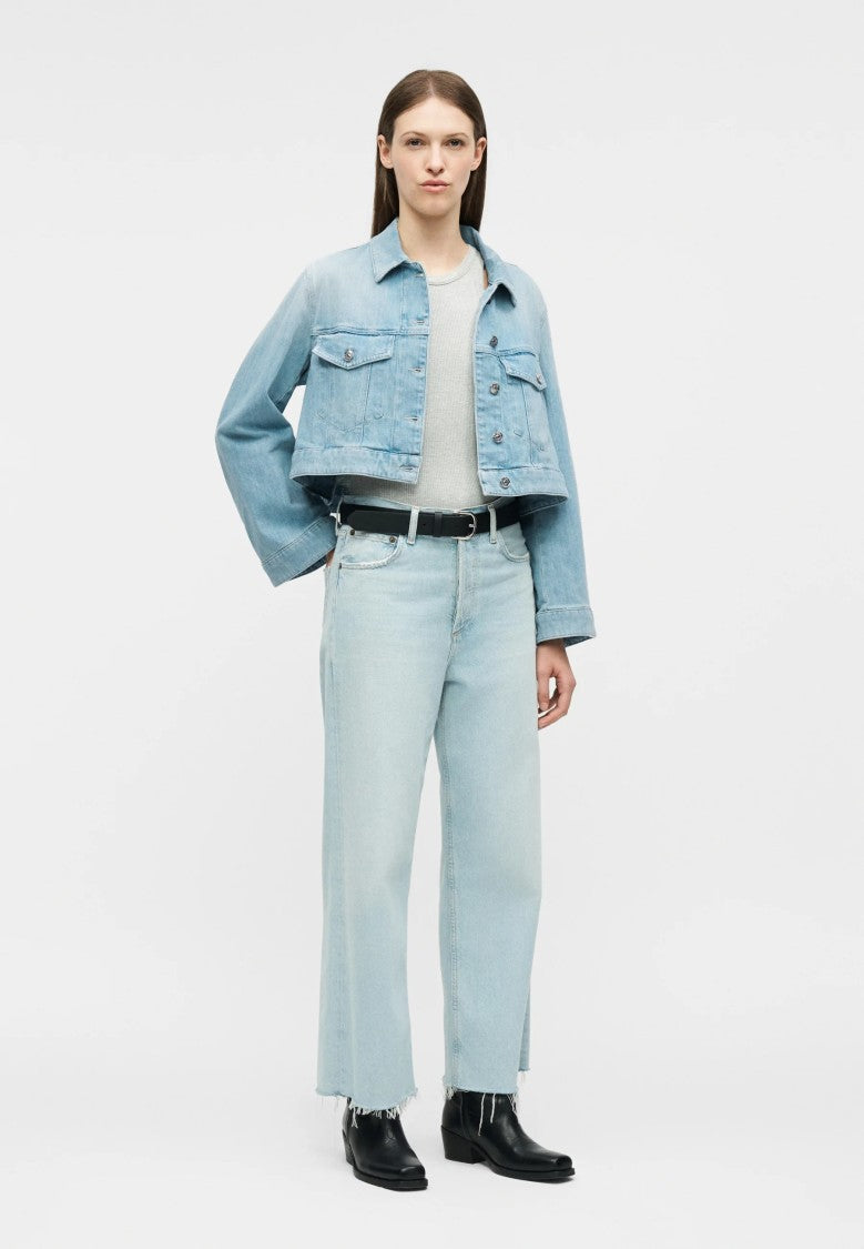 Dondup Cropped Denim Jacket With Classic Collar