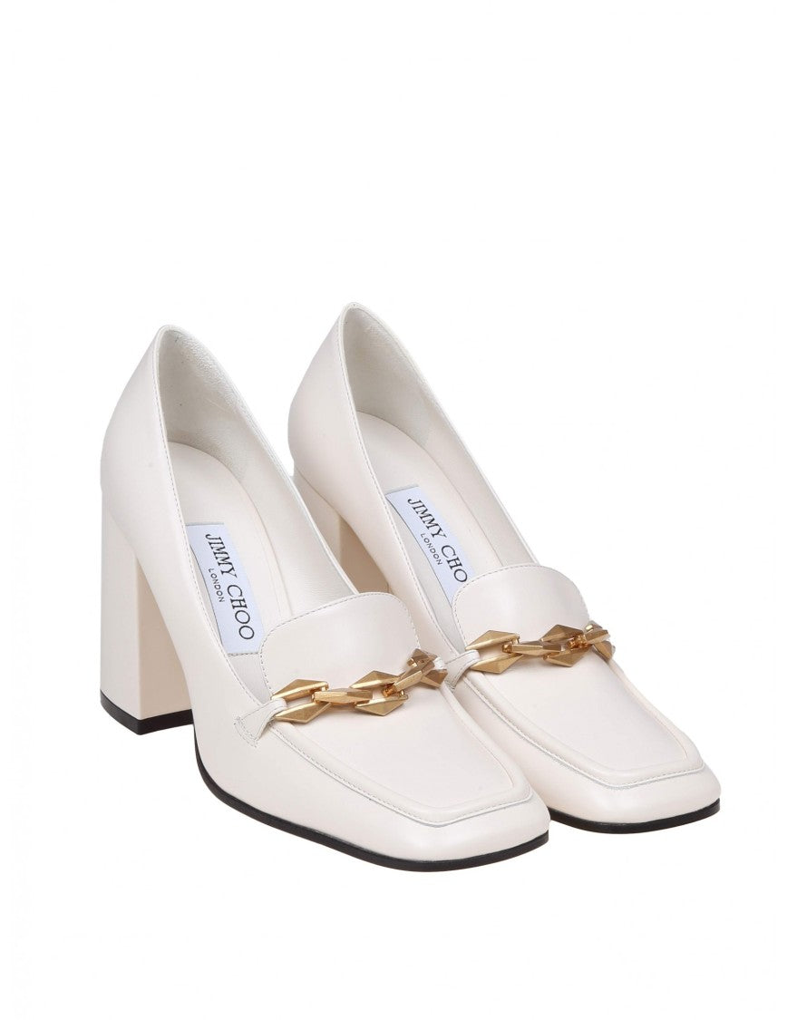 Jimmy Choo Cream White Leather Pump