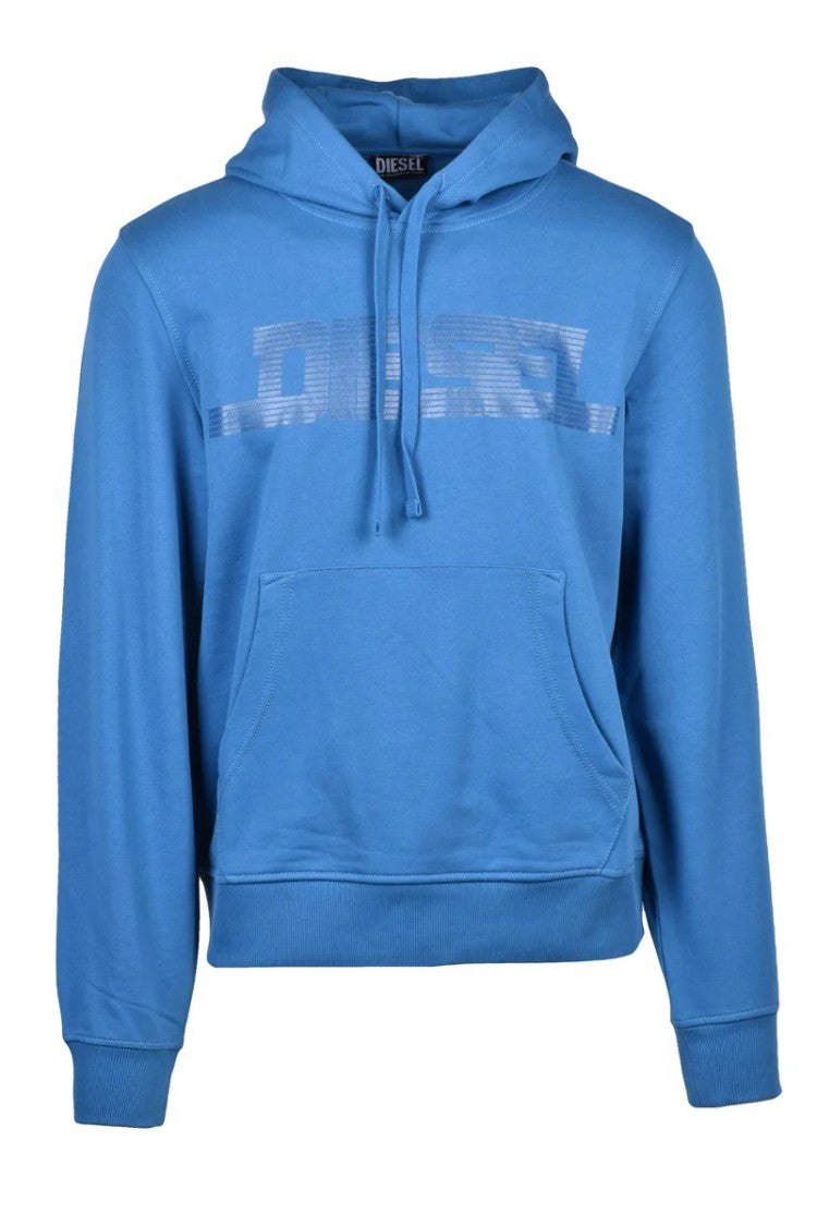 Diesel Blue Hooded Cotton Sweatshirt