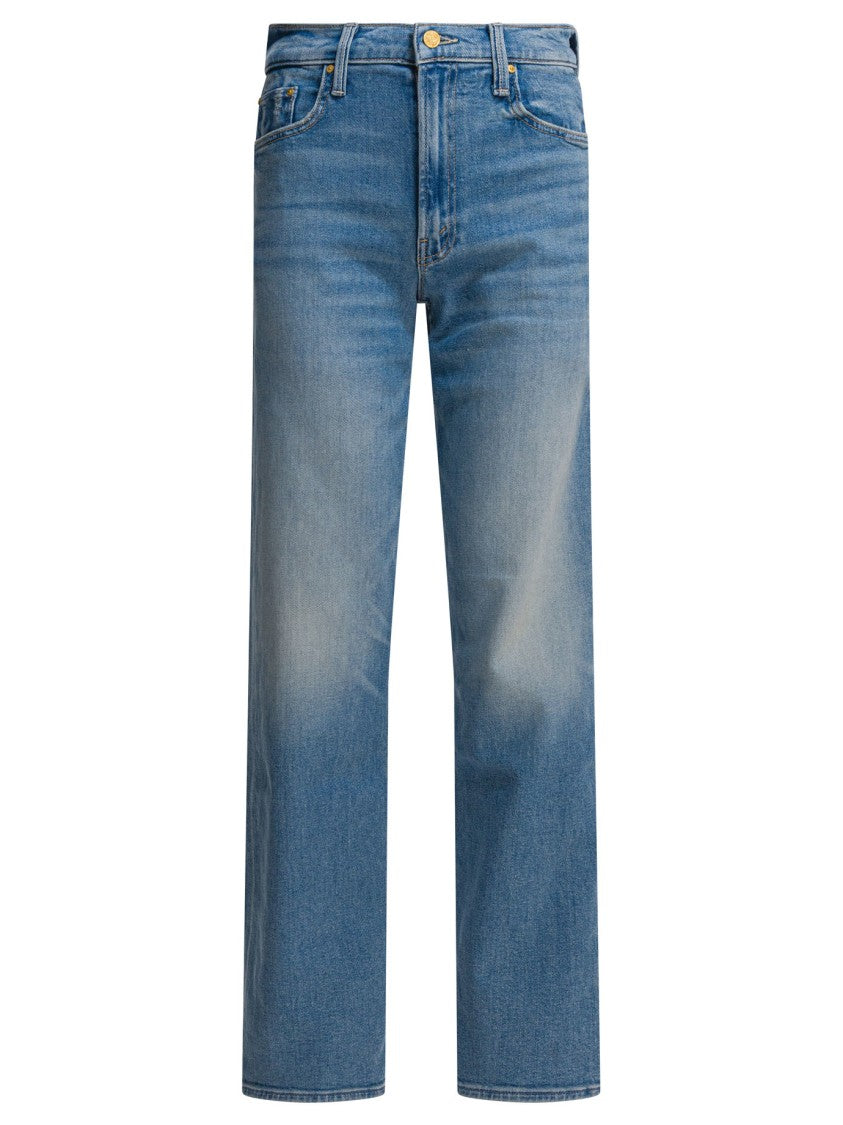 Mother Straight-Leg Jeans With Medium Blue Wash