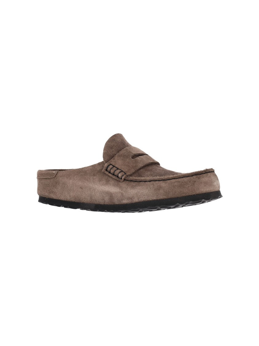 Birkenstock Grey Suede Naples Wrapped Mules