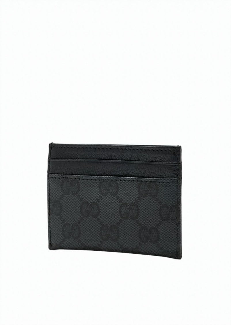 Gucci Leather And Canvas Cardholder With Monogram Pattern