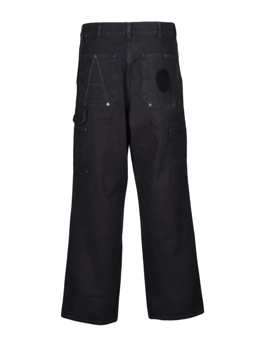 Amish Black Classic Straight-Leg Cotton Pants