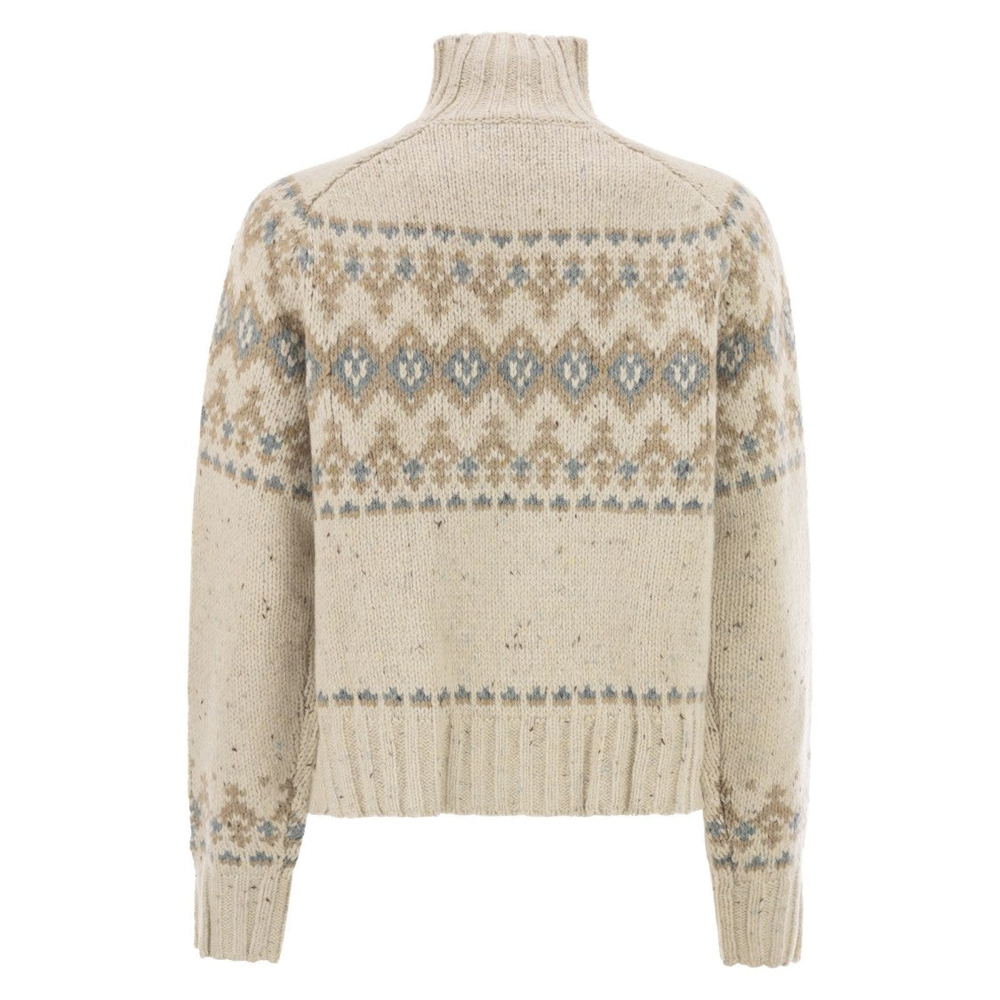 Mc2 Saint Barth Fair Isle Knit Sweater With Ribbed Turtleneck