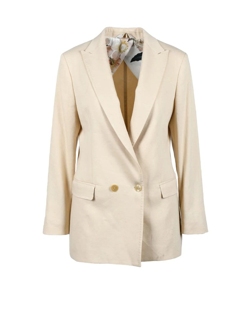 Bottega Martinese Beige Linen Viscose Jacket