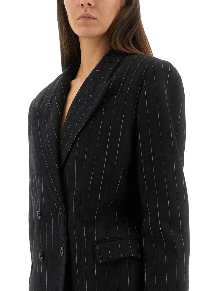 Isabel Marant "Maia" Pinstripe Jacket With Belt