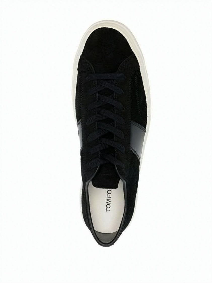 Tom Ford Black Suede And Cow Leather Sneakers