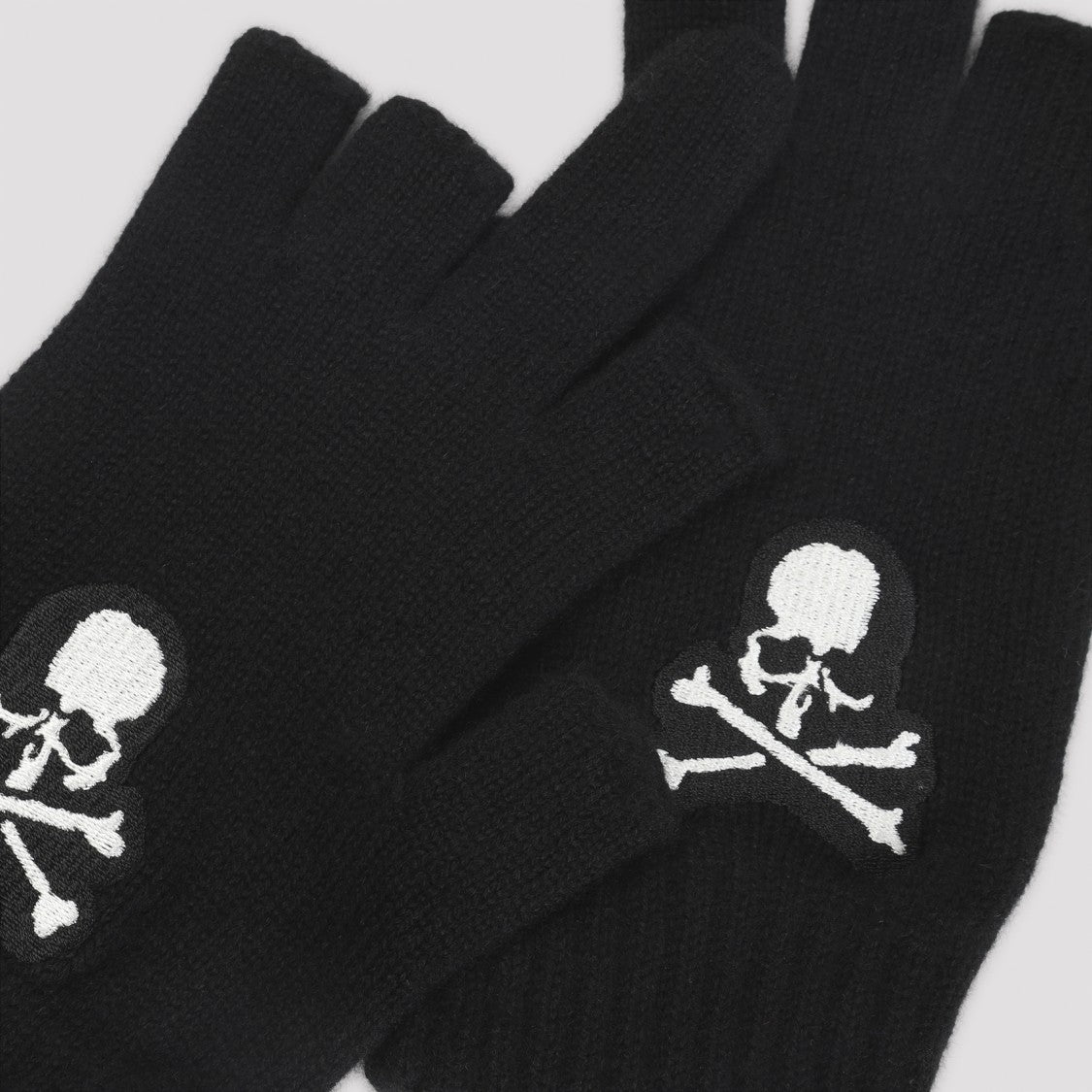 Mastermind World Black Cashmere Open Fingered Gloves