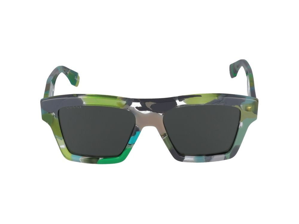 Gucci Green Multicolored Acetate Oversized Square Sunglasses
