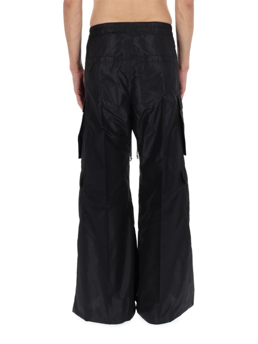 Rick Owens Silk Wide-Leg Cargo Pants