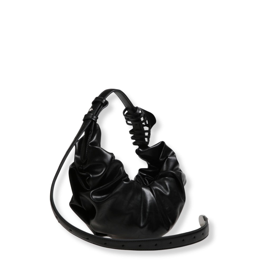 Diesel Black Hobo Shoulder Bag With Structured Silhouette