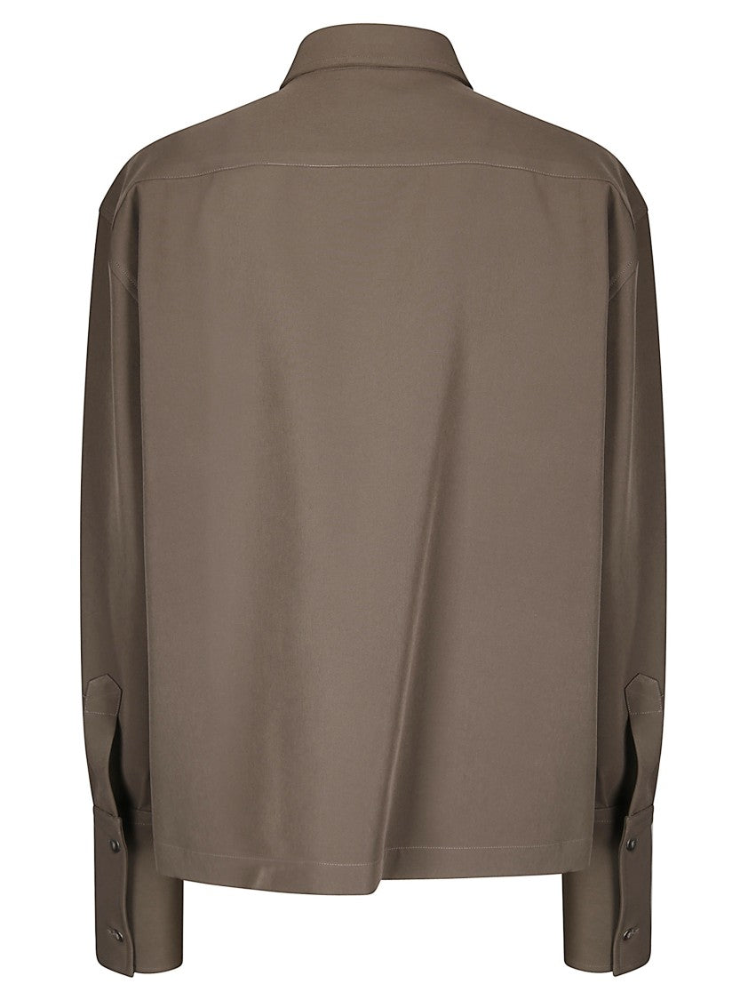 The Latest Long-Sleeved Brown Shirt With Classic Collar