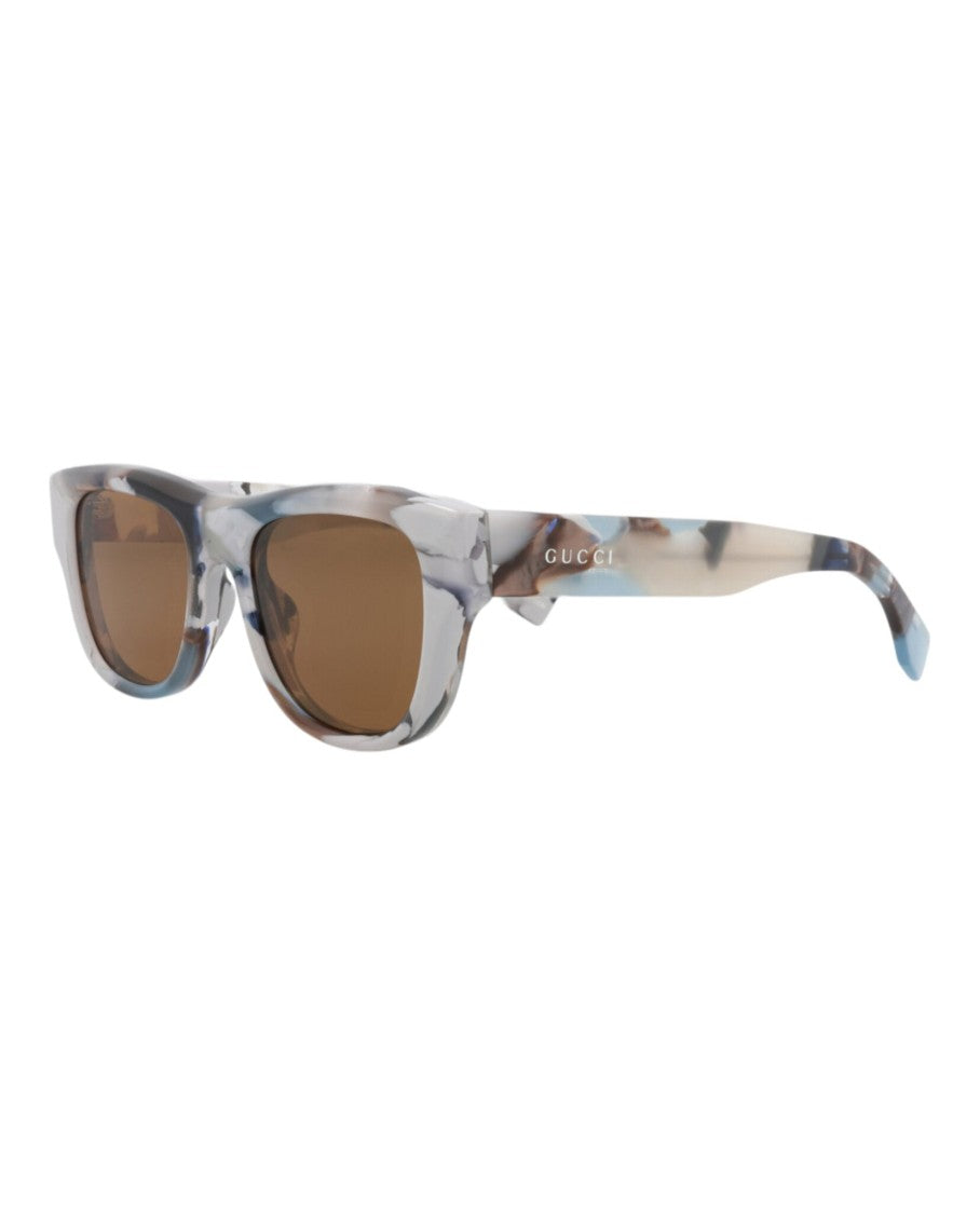 Gucci Square-Frame Sunglasses With Marbled Pattern In Recycled Acetate