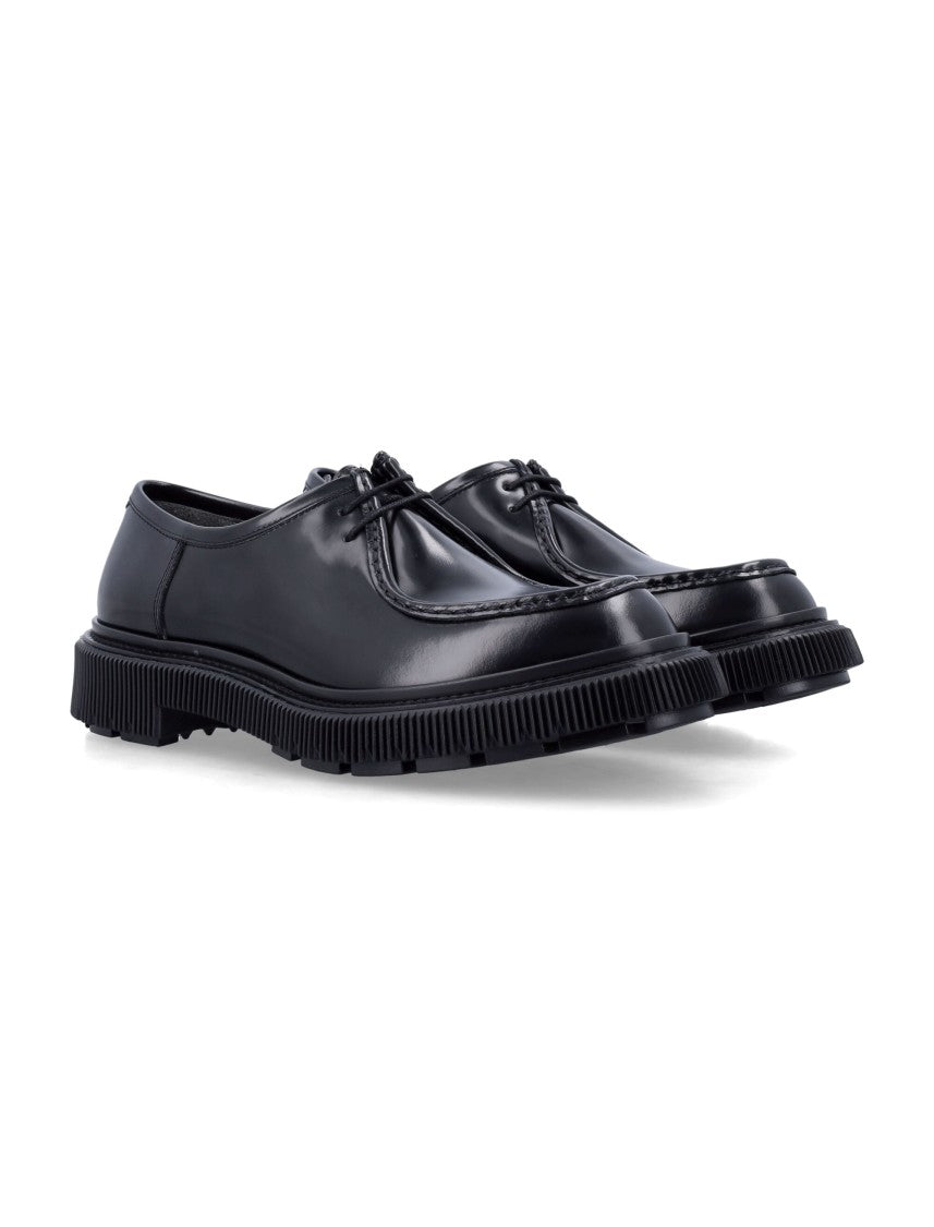 Adieu 212 Polished Black Lace-Up Shoes