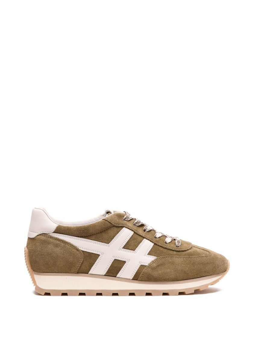 Hogan Green Suede Appliqué Sneakers