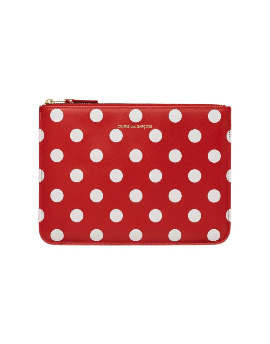 Wallet Cdg Polka Dot Pouch With Golden Zip Closure