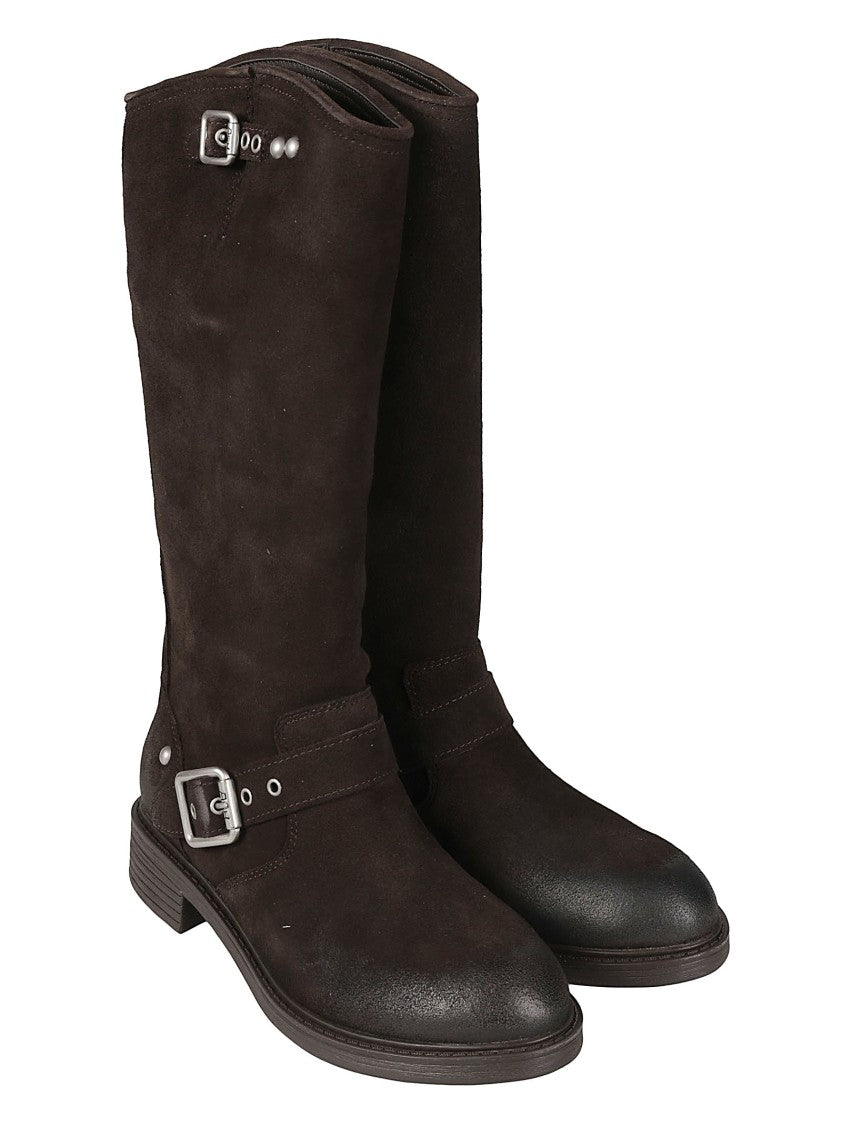Ash Freesia Mid-Calf Buckled Suede Boots