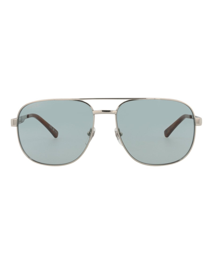 Gucci Aviator-Frame Metal Sunglasses With Adjustable Nosepads