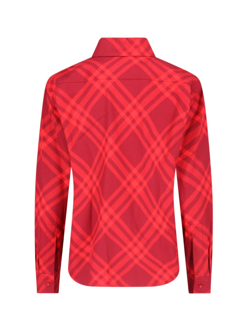 Burberry "Check" Logo Shirt – Red
