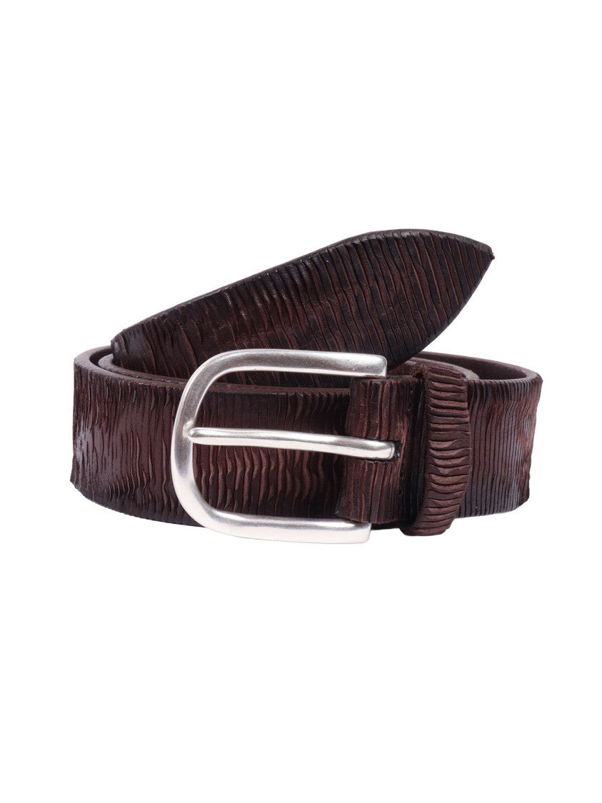 Claudio Orciani Dark Brown Textured Calf Belt