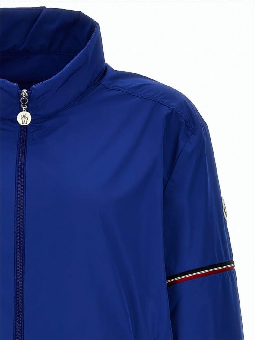 Moncler Stand Collar Blue Polyester Moncler Jacket