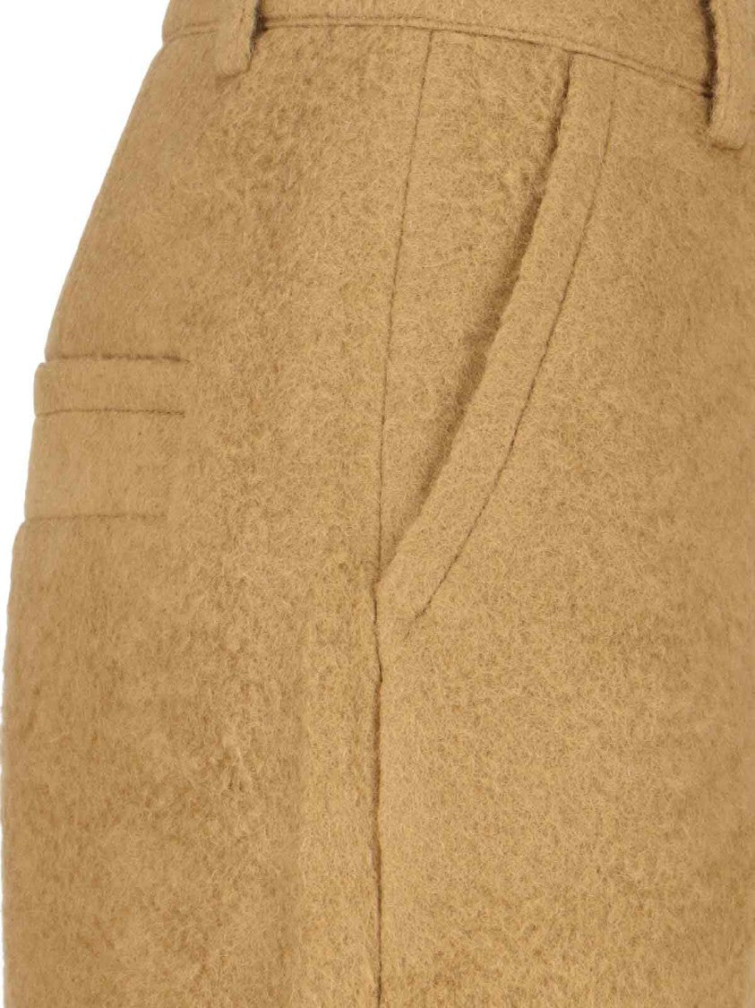 Low Classic Wool-Alpaca Pants – Beige