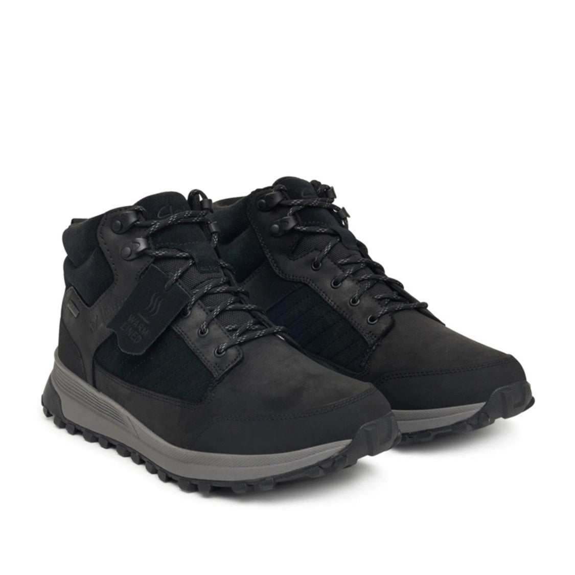 Clarks Black Atl Trekhi Gtx Low-Cut Padded Collar Leather Ankle Boots