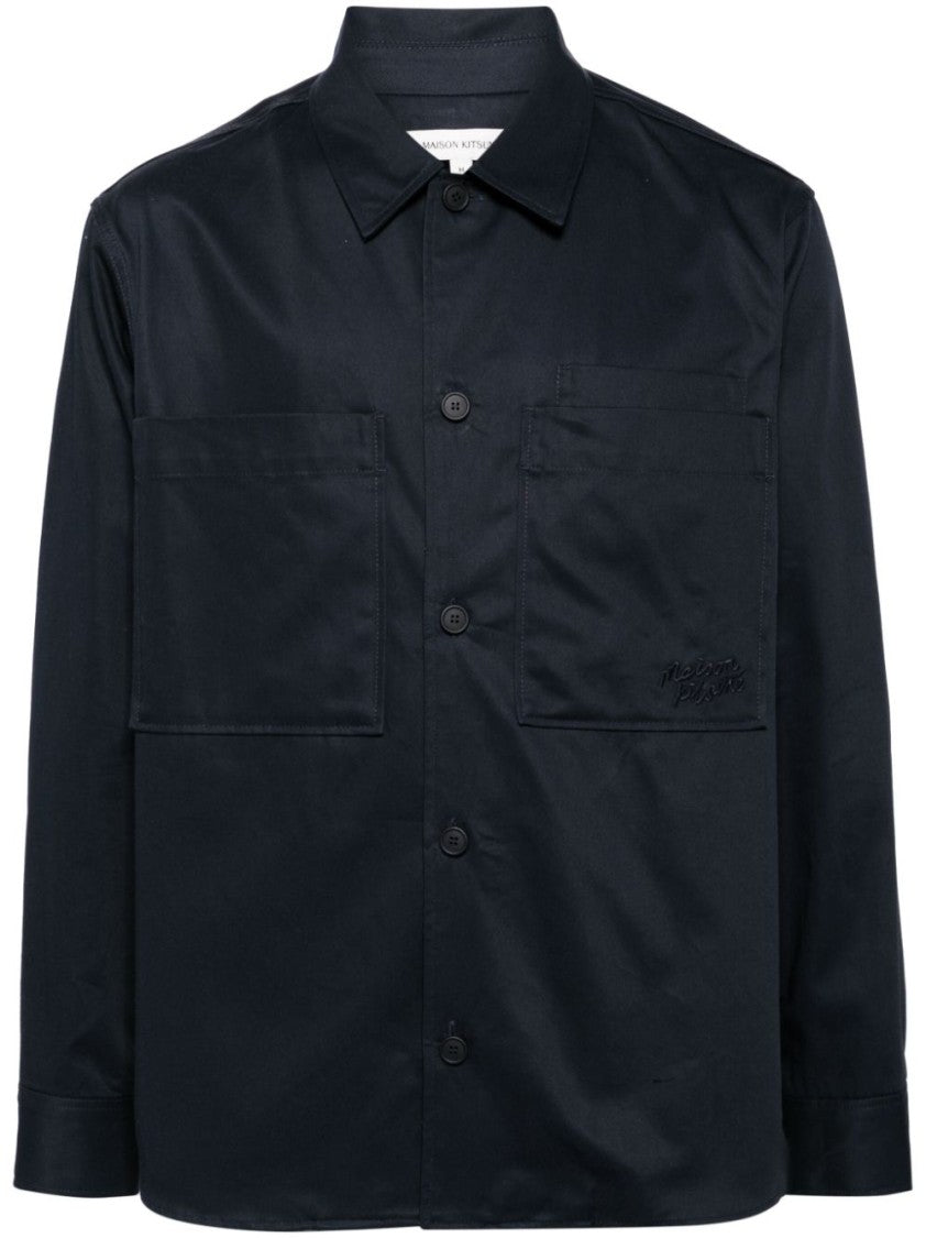 Maison Kitsuné Navy Blue Cotton Shirt