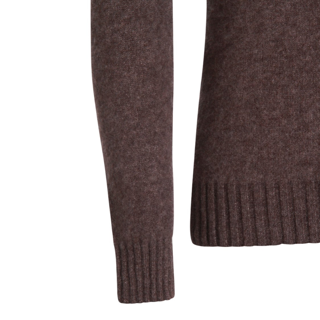 Piacenza Cashmere Dove Grey Cashmere Sweater With Ribbed Cuffs