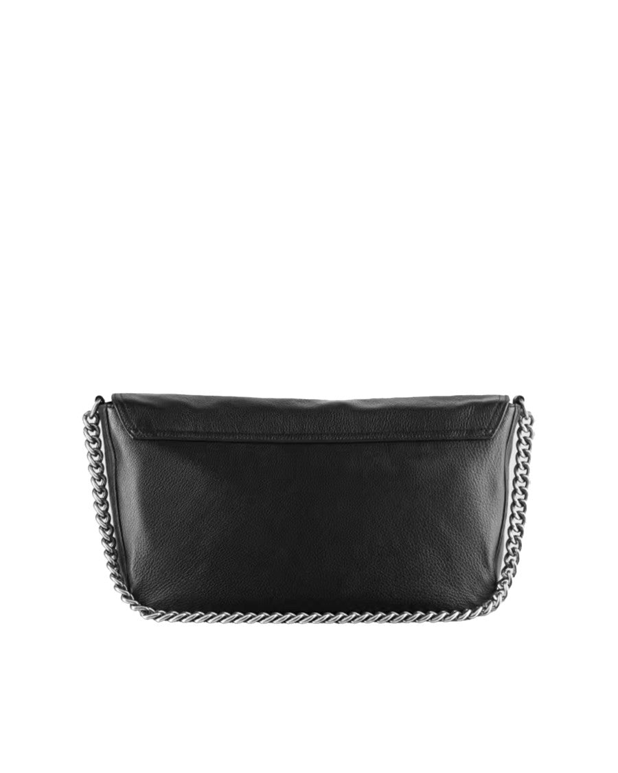 Patrizia Pepe Large Leather Shoulder Bag With Black Chain Strap