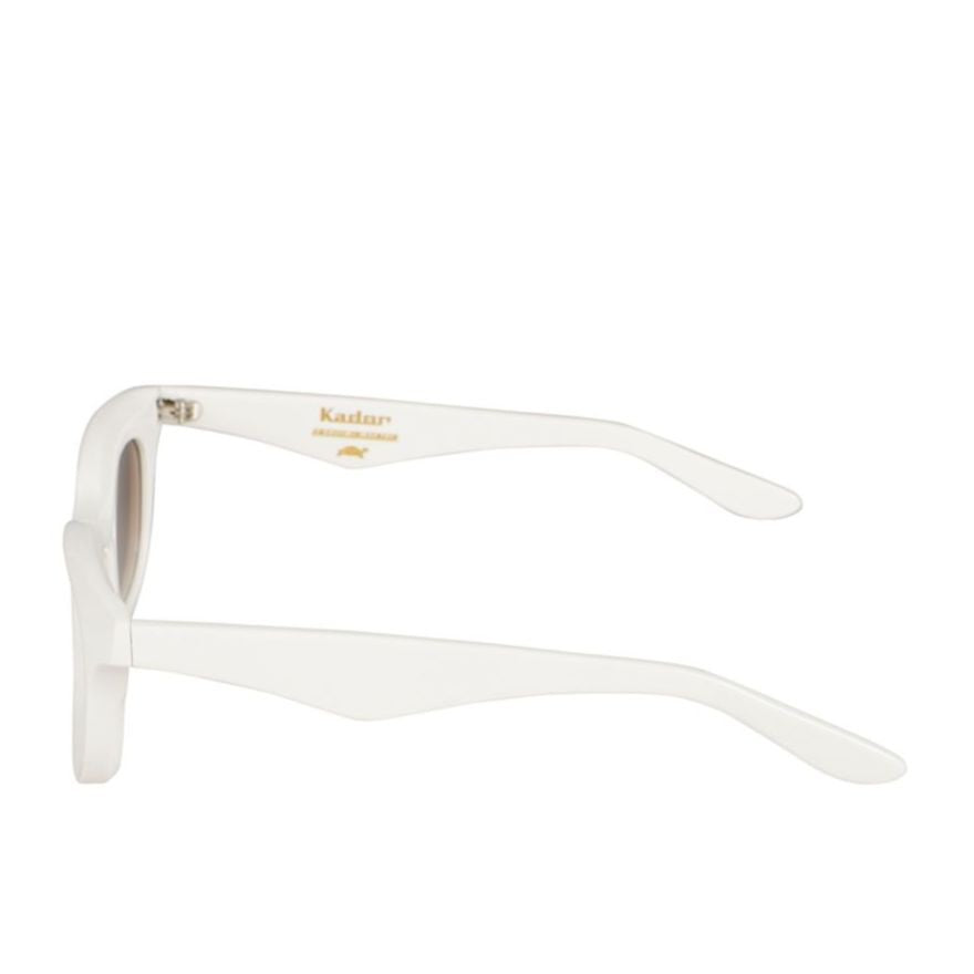 Kador Joya Bold Chunky White Sunglasses With Gradient Brown Lenses