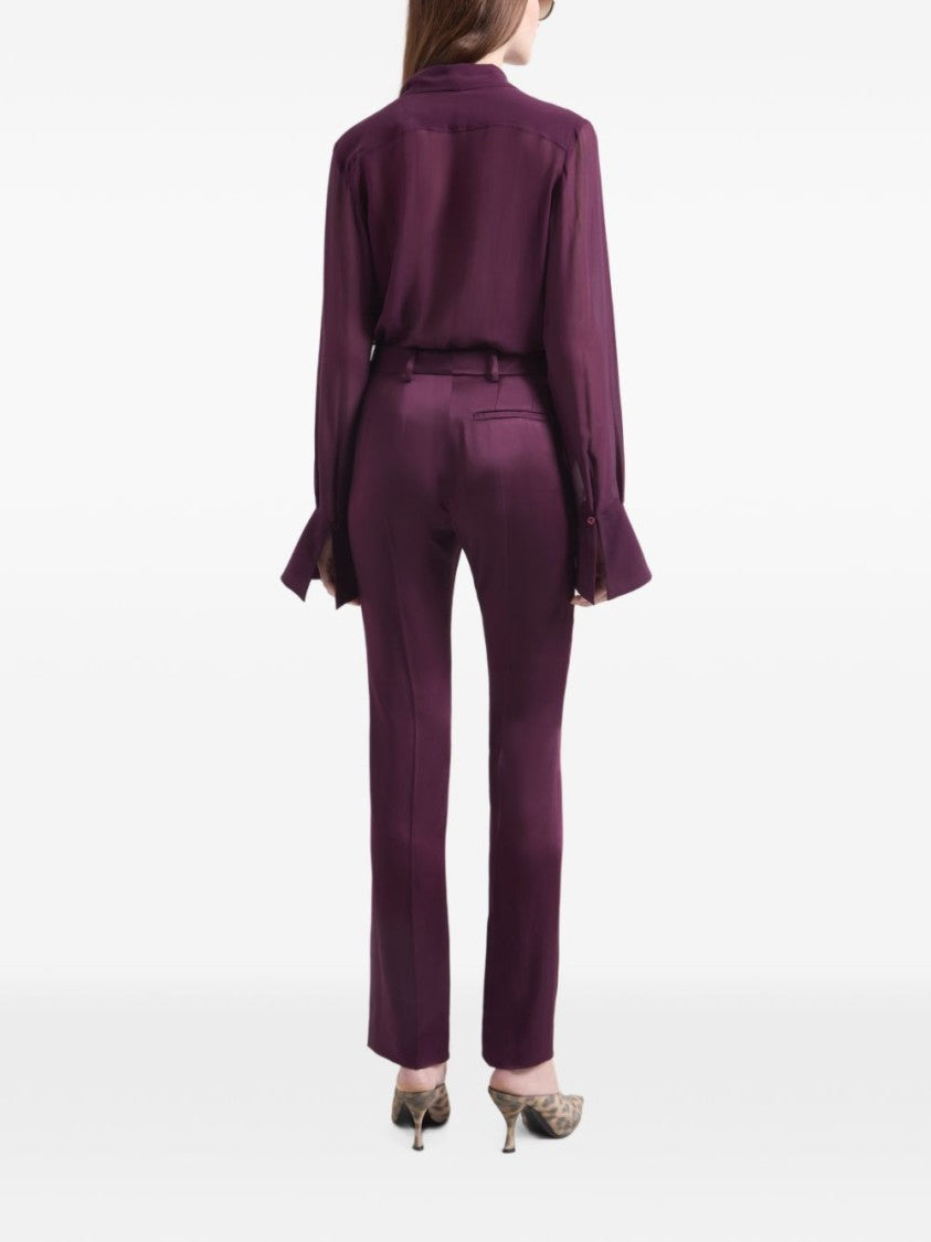 Nina Ricci Tailored Straight-Leg Trousers With Subtle Sheen