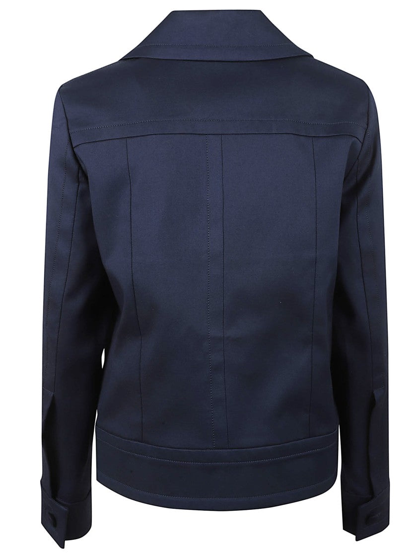 Patou Structured Blue Jacket With Fitted Waist