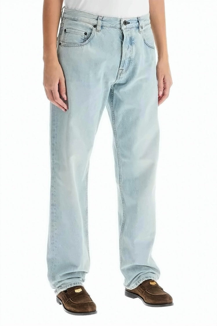 Miu Miu Light Wash Denim Pants With Relaxed Straight-Leg Fit