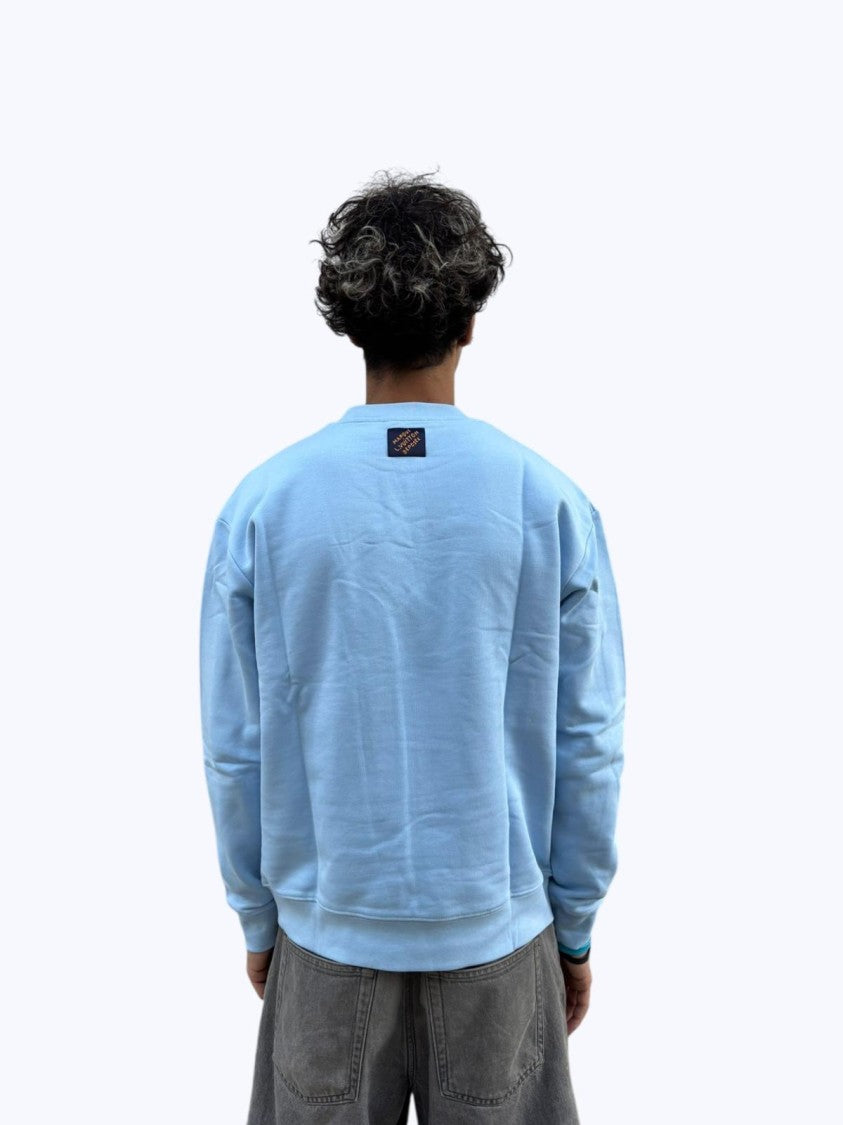 Louis Vuitton Light Blue Sweatshirt With Cursive Script Design