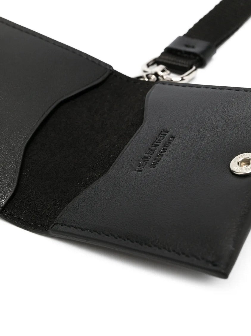 Neil Barrett Black Compact Adjustable Strap Wallet