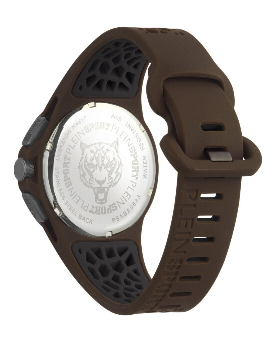 Plein Sport Chronograph Gunmetal Watch With Camo Guilloche Dial