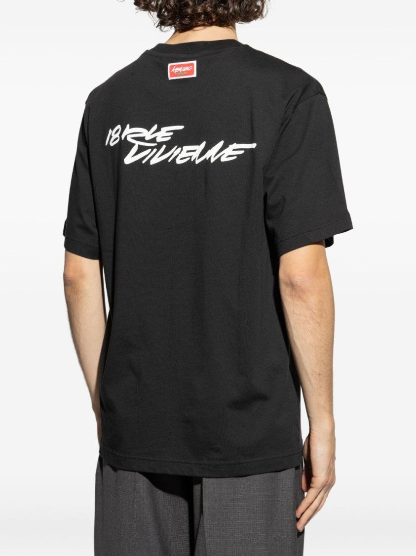 Kenzo Graphic Black Cotton T-Shirt