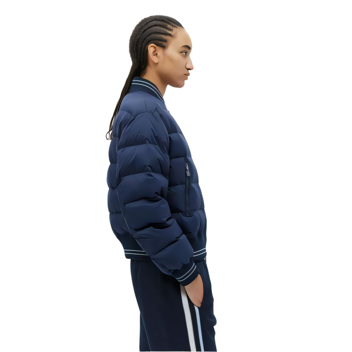 Moncler Quilted Moncler Down Jacket With Contrasting Stripes