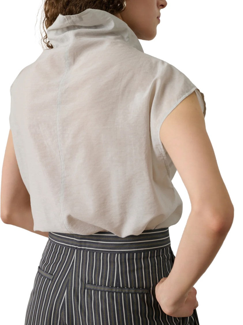 Soeur Boxy Short-Sleeve Shirt With Structured Collar
