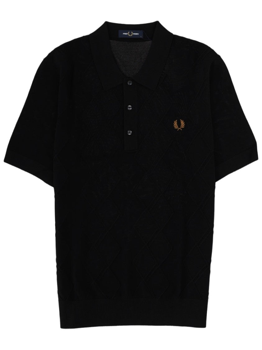 Fred Perry Knit Polo Textured Pattern Shirt