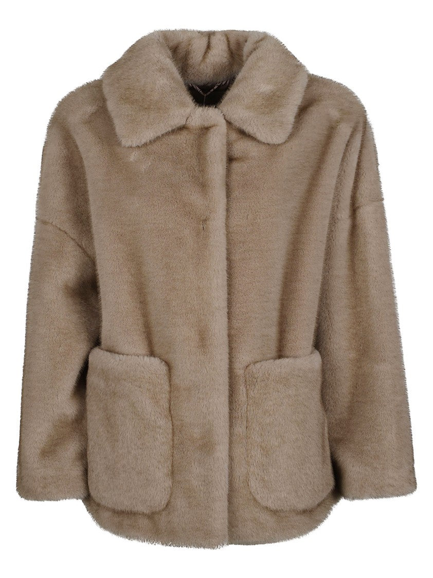 Herno Soft Faux Fur Polyester Bomber Jacket