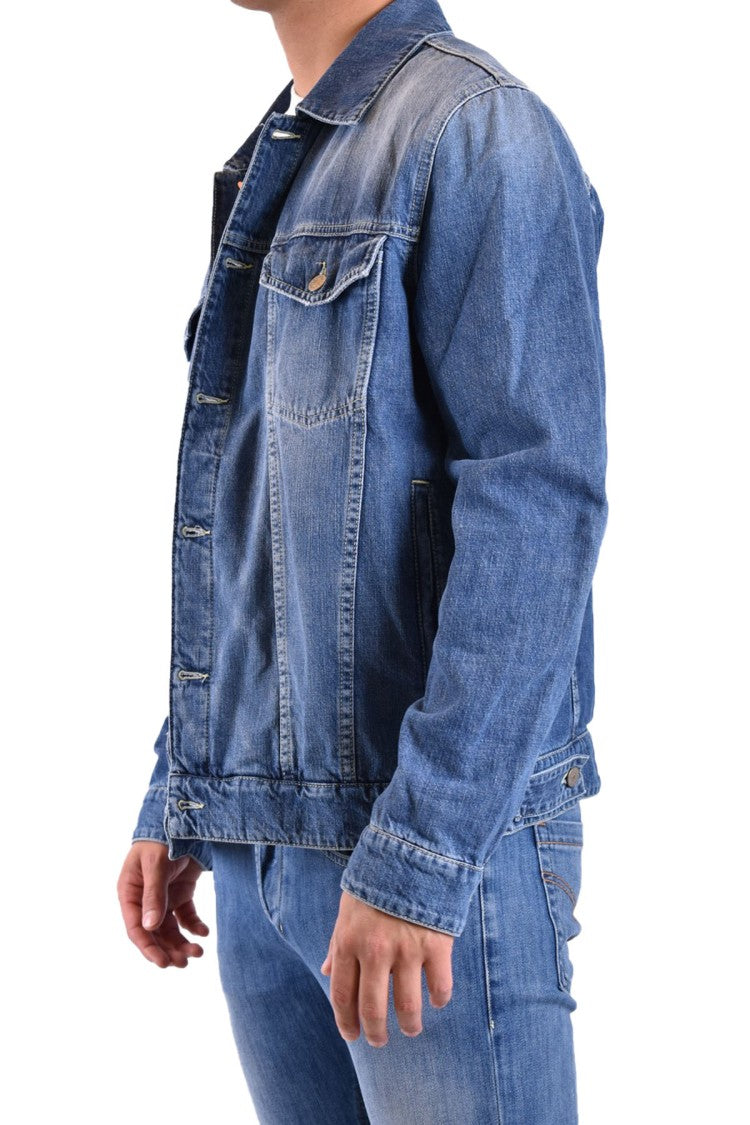 Dondup Blue Cotton Denim Trucker Jacket
