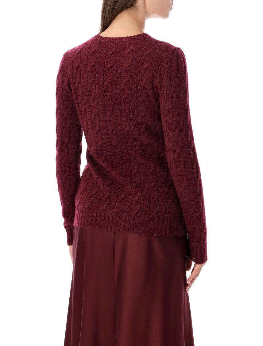 Polo Ralph Lauren Crewneck Cable Burgundy Cashmere Sweater
