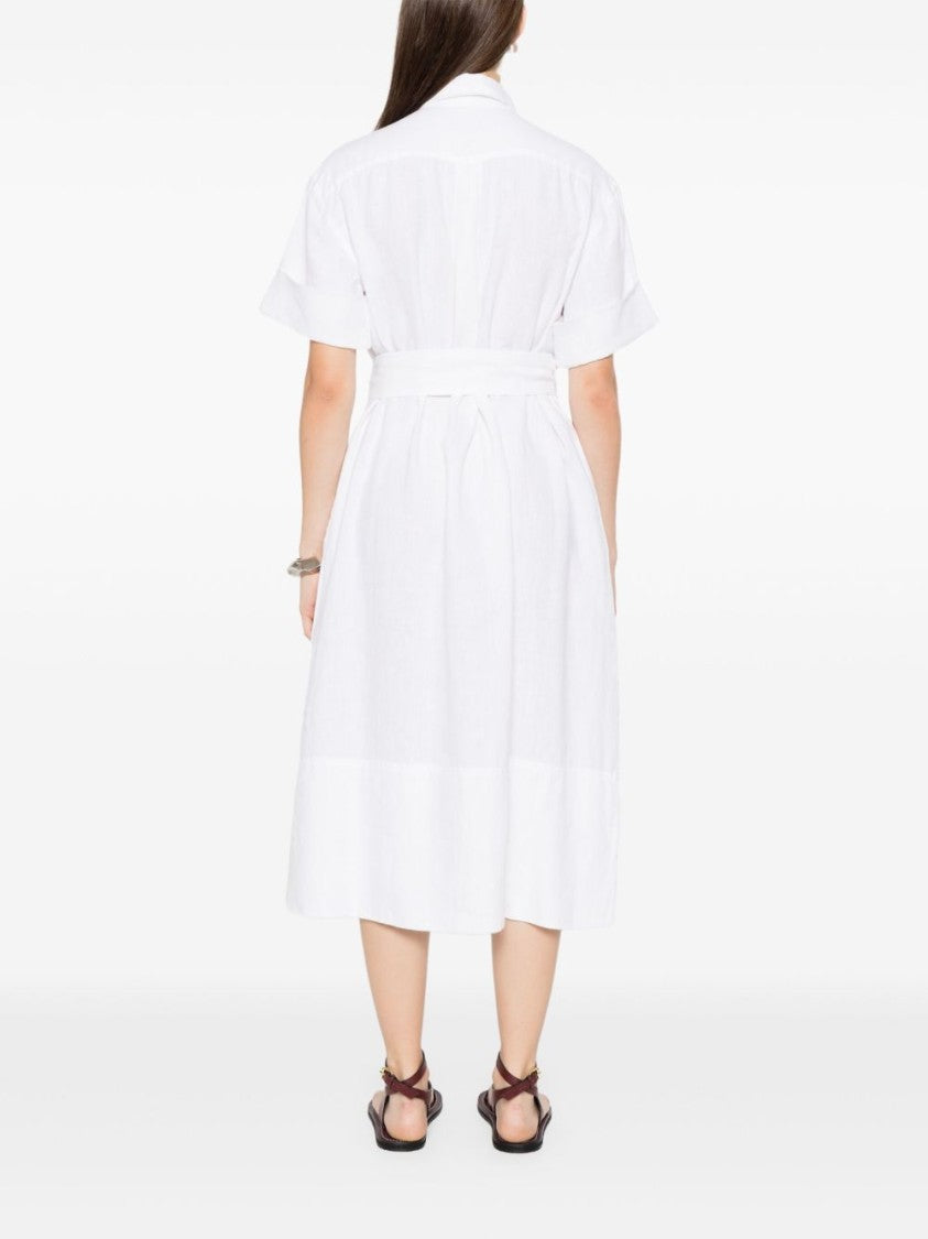 Polo Ralph Lauren Classic Collar Chemisier Dress With Waist-Cinching Belt