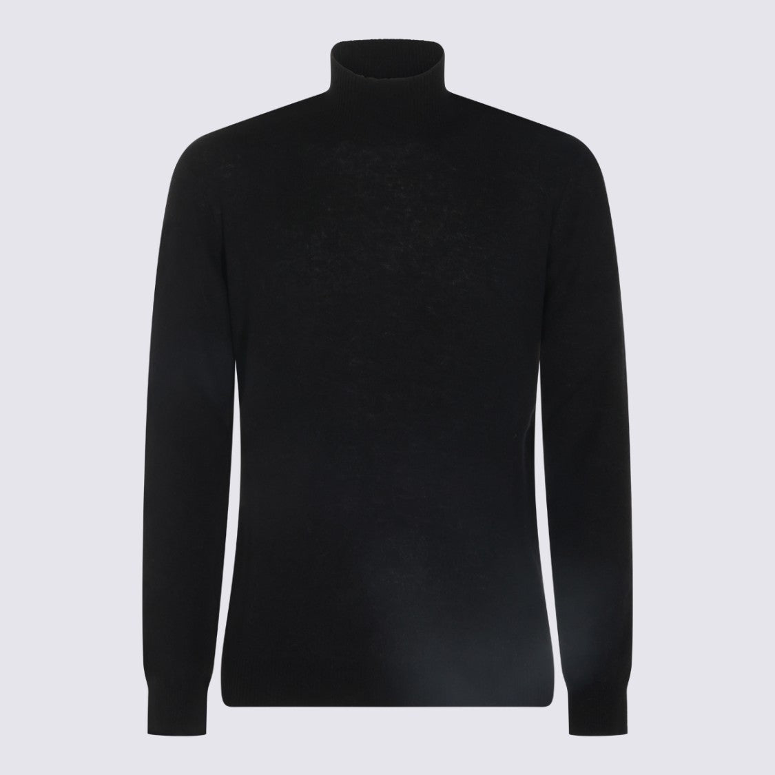 Altea High Ribbed Collar Black Wool Sweater