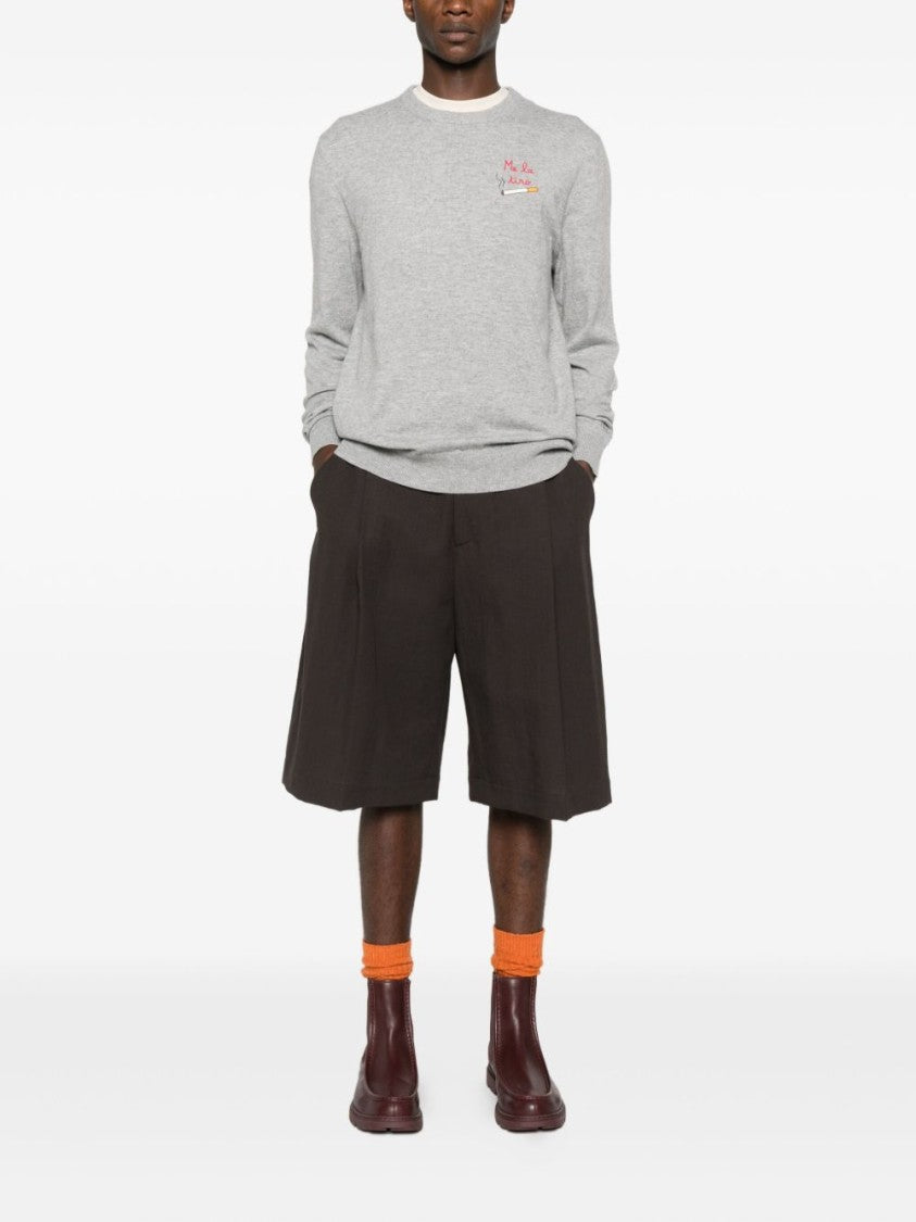 Mc2 Saint Barth Light Grey Wool Sweater