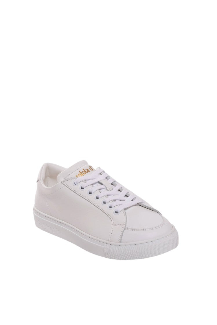 Pantofola D'oro White Fine-Grain Calf Cushioned Midsole Sneakers